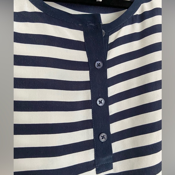 Equipment Silk Blue and White Nautical Shirt M - Picture 5 of 5